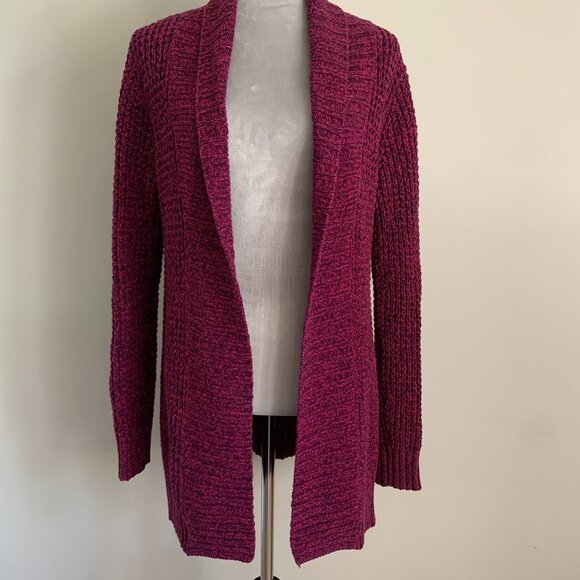 Old Navy Womens Chunky Knit Open Cardigan Long Sleeve Sweater Size M Pink/Purple - Picture 1 of 9